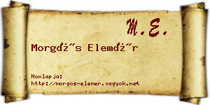 Morgós Elemér névjegykártya