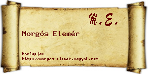 Morgós Elemér névjegykártya