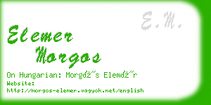 elemer morgos business card
